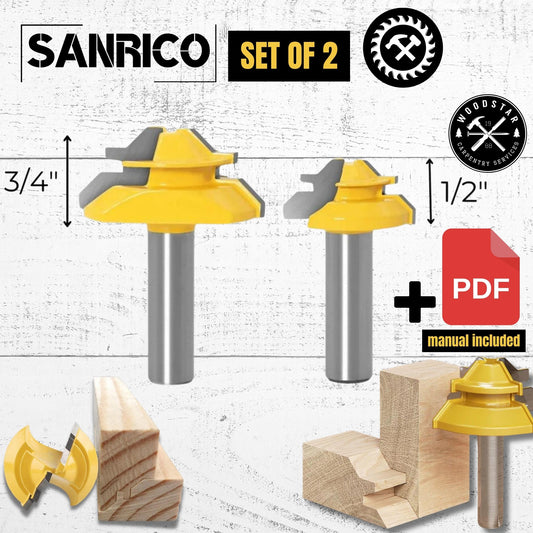 SANRICO Lock Miter Router Bit (2 pcs)